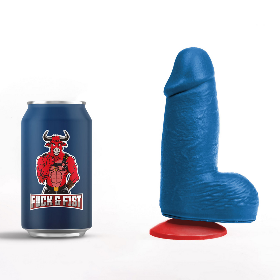 Realistischer Dildo Dagr S dick mit Hoden Blau 11,5 x Ø 5,7 cm