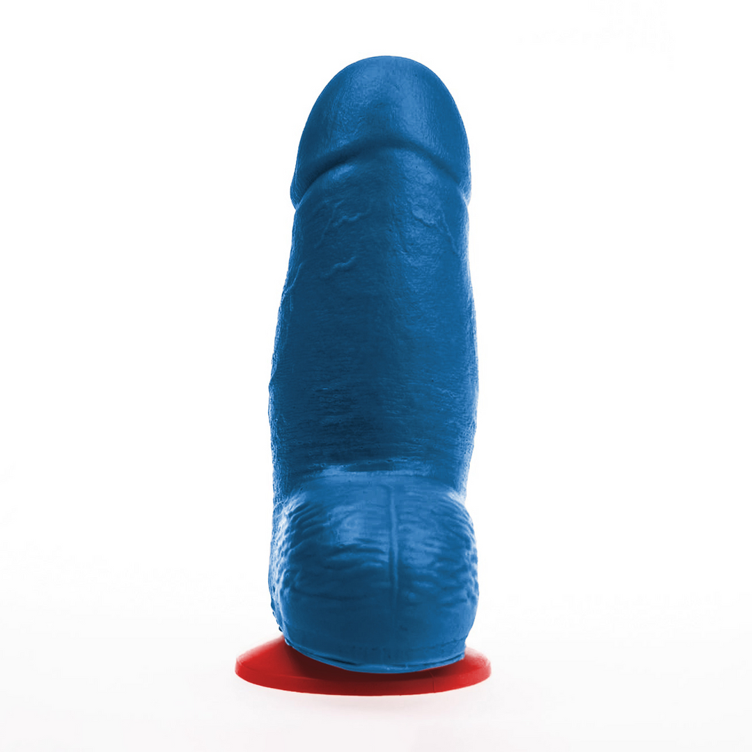 Realistischer Dildo Dagr S dick mit Hoden Blau 11,5 x Ø 5,7 cm