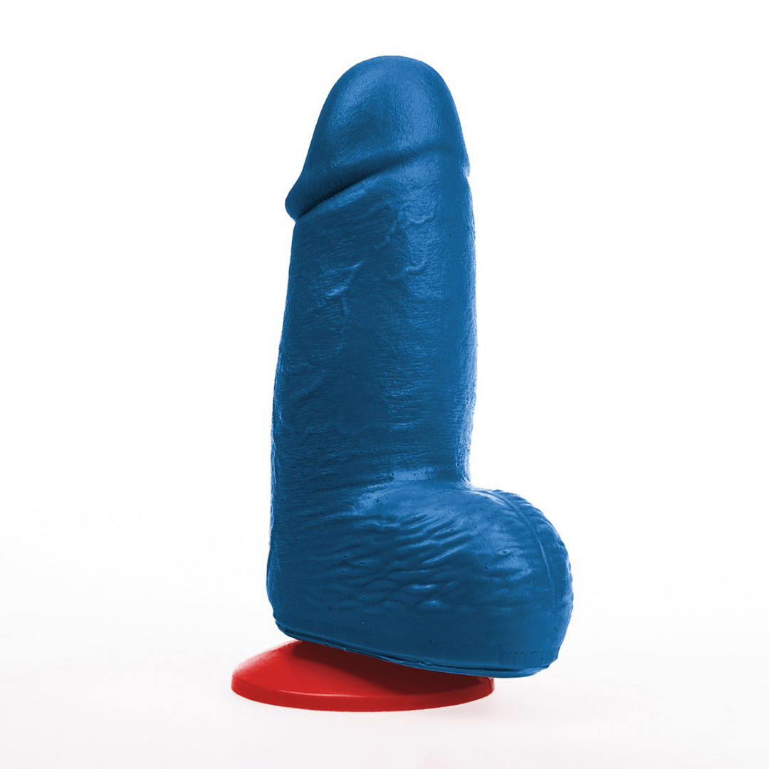 Realistischer Dildo Dagr S dick mit Hoden Blau 11,5 x Ø 5,7 cm