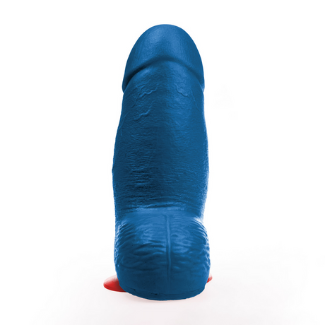 Realistischer Dildo Dagr XL dick mit Hoden Blau 21 x Ø 10,8 cm