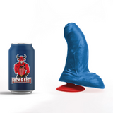 Realistischer Dildo Buri S gebogen mit Hoden Blau 14 x Ø 6 cm