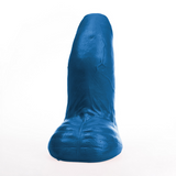 Realistischer Dildo Buri M gebogen mit Hoden Blau 17 x Ø 7,5 cm