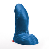 Realistischer Dildo Buri XL gebogen mit Hoden Blau 27 x Ø 10,5 cm