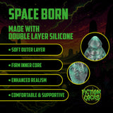 Analplug Space Born Ei-Form Schwarz/Grün 14 x Ø 6,5 cm