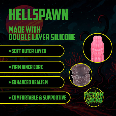 Dildo Hellspawn Silikon Schwarz/Rot 20 x Ø 6 cm