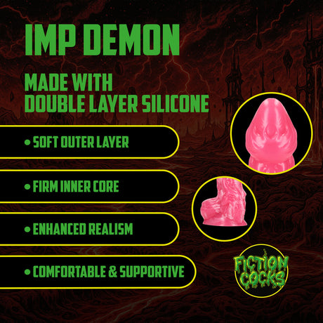 Dildo Imp Demon Silikon Rot 18,5 x Ø 5 cm