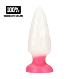 Analplug Chimera Ei-Form Rot/Weiß 15,5 x Ø 6 cm