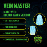 Dildo Vein Master Silikon Weiß/Blau 18,5 x Ø 6 cm