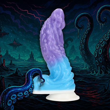 Dildo Galactic Hydra Silikon Violett/Weiß 16 x Ø 5 cm