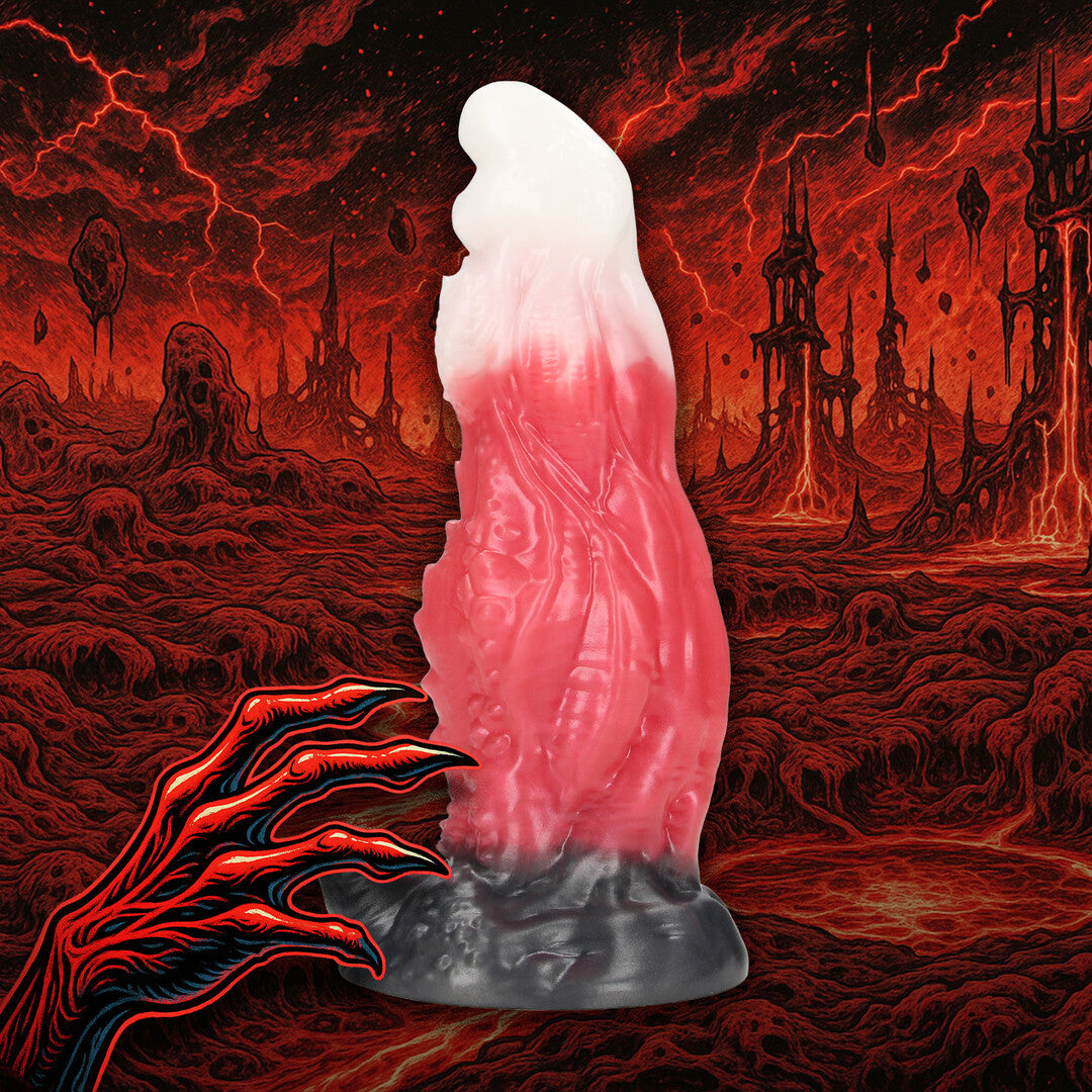 Dildo Space Night Fiend Silikon Schwarz/Rot 18 x Ø 6,5 cm