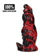 Dildo Hell Night Fiend aus Silikon Schwarz-Rot 18 x Ø 6,5 cm