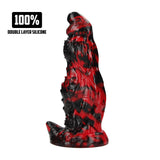 Dildo Hell Night Fiend Silikon Schwarz/Rot 18 x Ø 6,5 cm