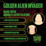 Dildo Alien Invader Silikon Weiß/Gold 22 x Ø 5,5 cm