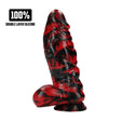 Dildo Demon Master aus Silikon Schwarz-Rot 18 x Ø 5,5 cm