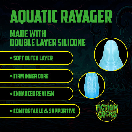 Dildo Aquatic Ravager Silikon Blau 17 x Ø 6,5 cm