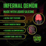 Dildo Infernal Demon Silikon Schwarz/Rot 21,5 x Ø 6 cm