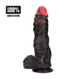 Dildo Infernal Demon aus Silikon Schwarz-Rot 21,5 x Ø 6 cm