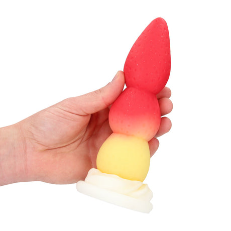 Analplug Whipped Berry Silikon Rot/Weiß 18 x Ø 5,5 cm