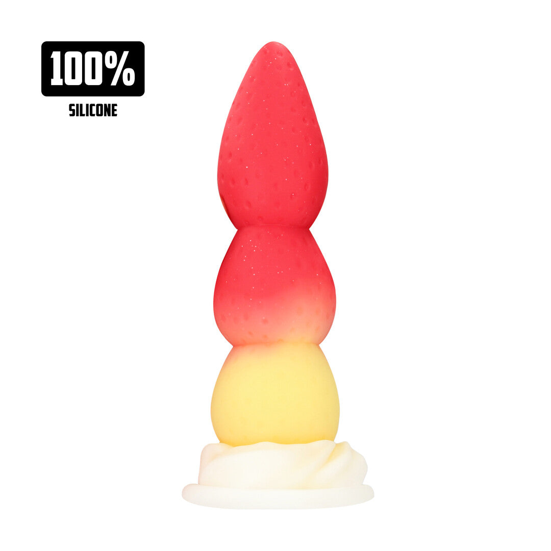Analplug Whipped Berry Silikon Rot/Weiß 18 x Ø 5,5 cm