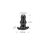 Analplug Doppel-Tunnel hohl Schwarz 12 x Ø 5,6 cm