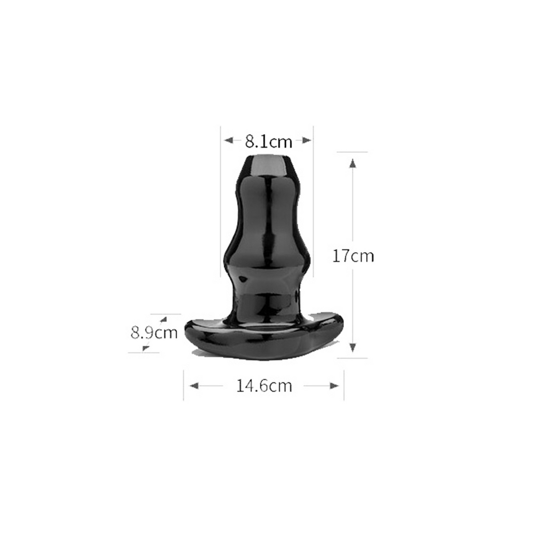 Analplug Doppel-Tunnel hohl Schwarz 17 x Ø 8,1 cm