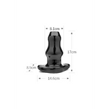 Analplug Doppel-Tunnel hohl Schwarz 17 x Ø 8,1 cm
