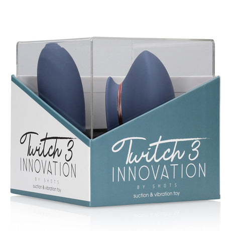 Auflegevibrator Innovation Twitch 3 mit Zunge und Einführteil Blau und Grau 10,5 x 3,3 cm – Ansicht 2