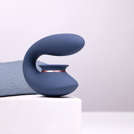 Auflegevibrator Innovation Twitch 3 mit Zunge und Einführteil Blau und Grau 10,5 x 3,3 cm – Ansicht 6