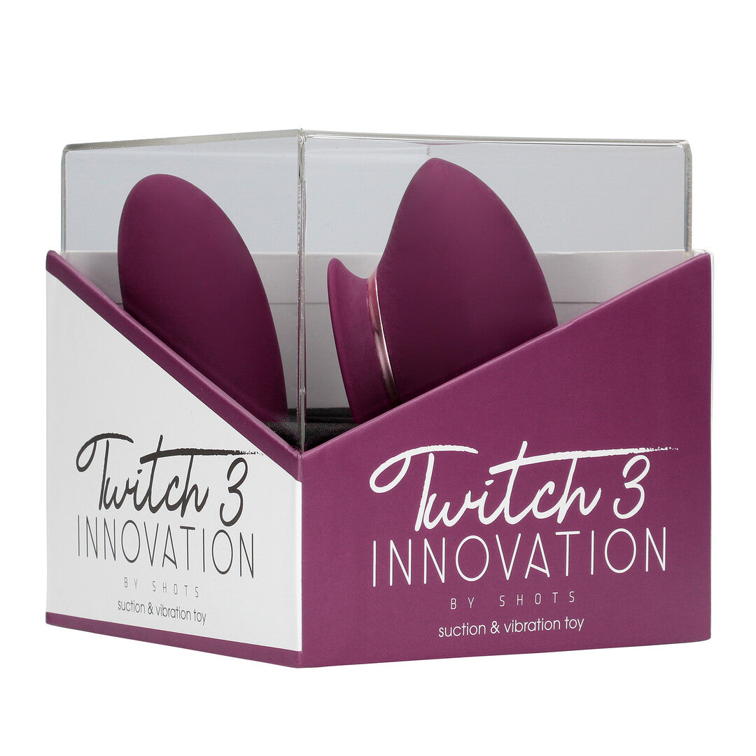 Auflegevibrator Innovation Twitch 3 mit Zunge und Einführteil Burgunderrot 10,5 x 3,3 cm – Ansicht 2