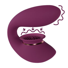 Auflegevibrator Innovation Twitch 3 mit Zunge und Einführteil Burgunderrot 10,5 x 3,3 cm