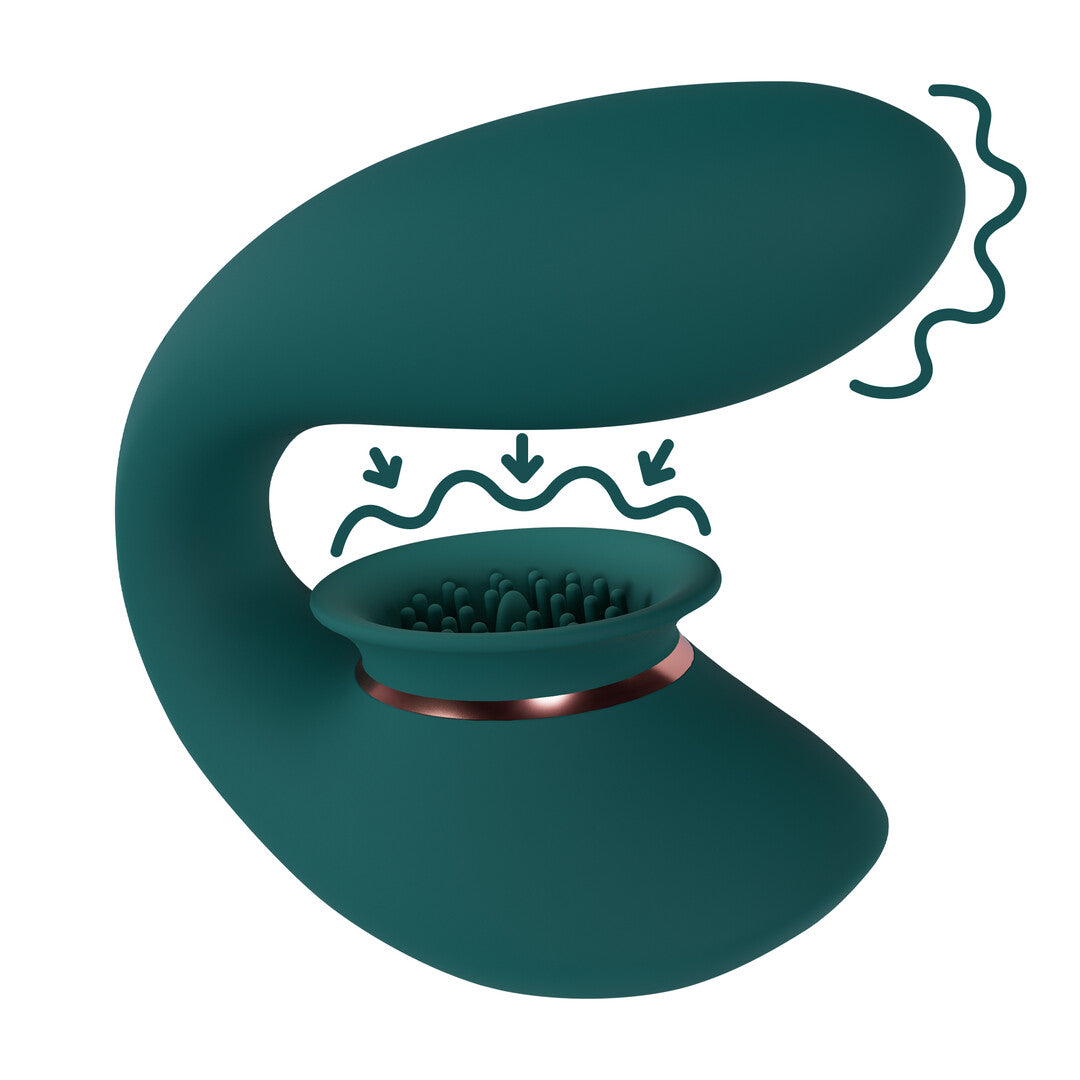 Auflegevibrator Innovation Twitch 3 mit Zunge und Einführteil Waldgrün 10,5 x 3,3 cm