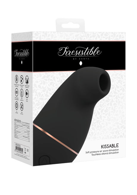 Auflegevibrator Irresistible Kissable mit Saugfunktion Schwarz 11 x 2 cm – Ansicht 2