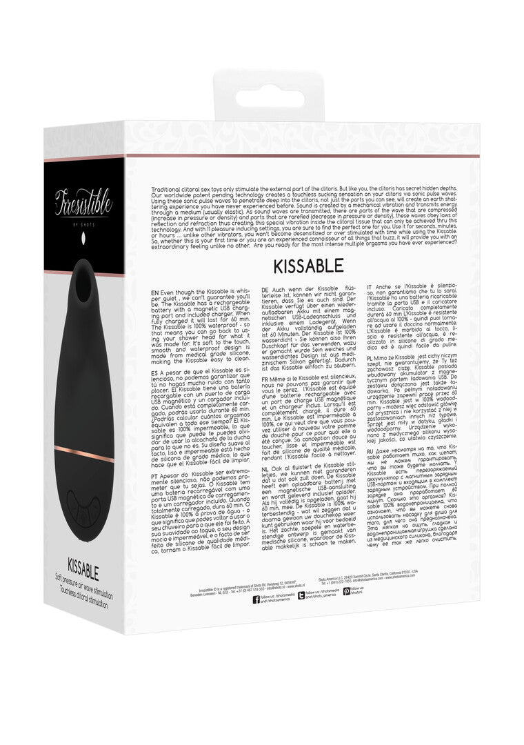 Auflegevibrator Irresistible Kissable mit Saugfunktion Schwarz 11 x 2 cm – Ansicht 3