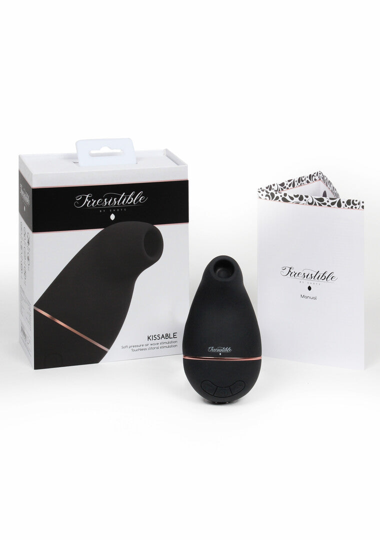 Auflegevibrator Irresistible Kissable mit Saugfunktion Schwarz 11 x 2 cm – Ansicht 4