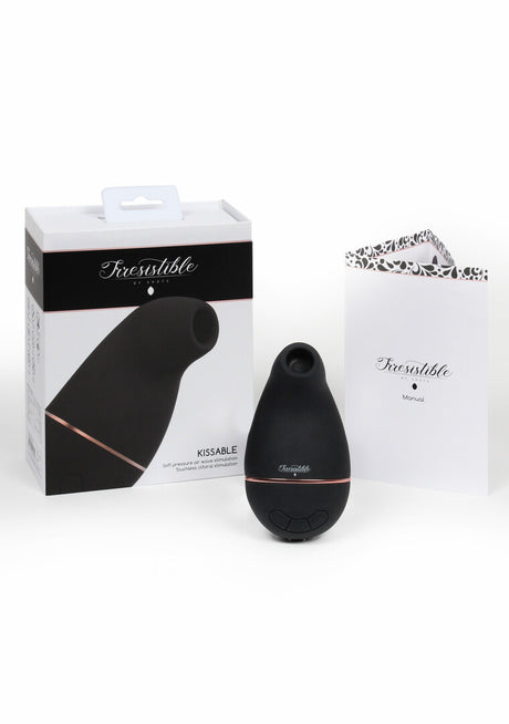 Auflegevibrator Irresistible Kissable mit Saugfunktion Schwarz 11 x 2 cm – Ansicht 4