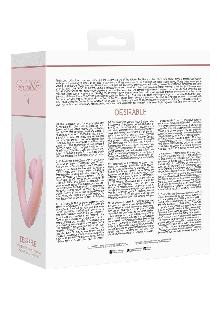 Vibrator Irresistible Desirable biegbar mit Druckwellen Pink 12,5 x 3,5 cm – Ansicht 3