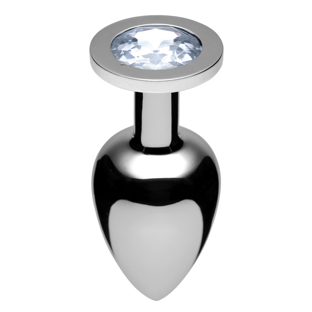 Analplug Lucent mit Schmuckstein Schwarz 6,6 cm