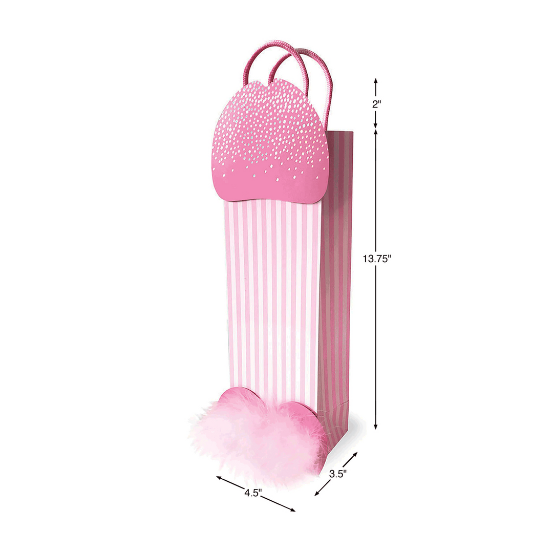 Geschenktasche Penis-Design Pink 14,8 cm