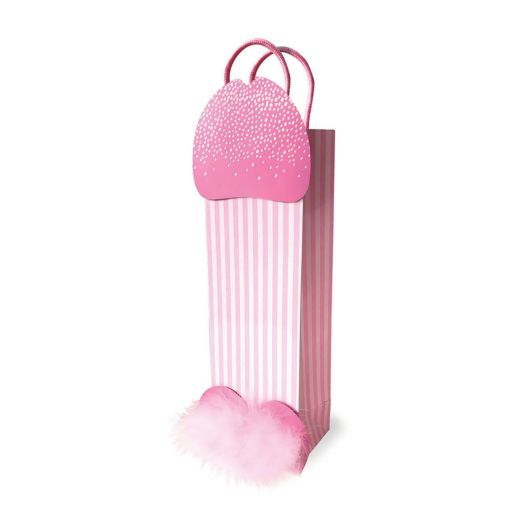 Geschenktasche Penis-Design Pink 14,8 cm