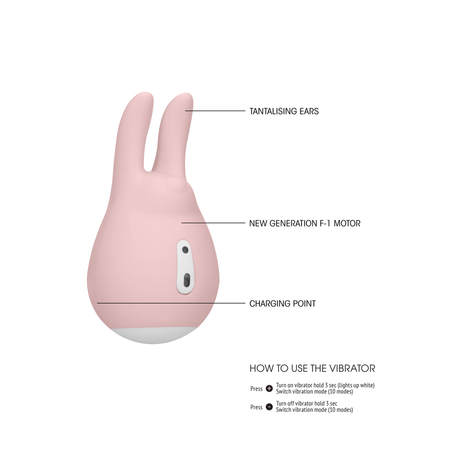 Klitoris-Stimulator Love Bunny Pink 9,4 x Ø 5 cm