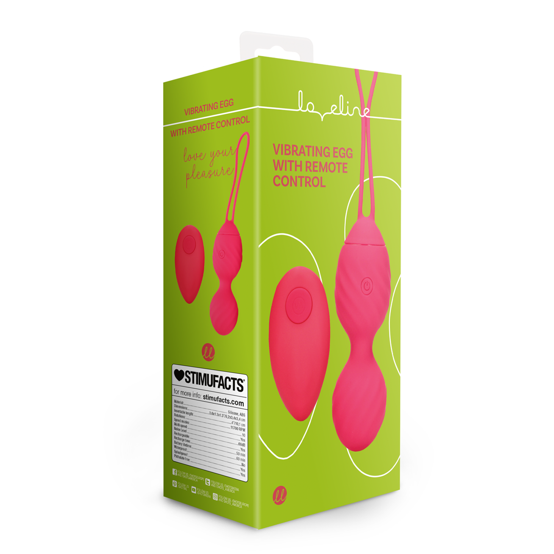 Vibro-Ei mit Fernbedienung Pink 10,1 x Ø 3,4 cm