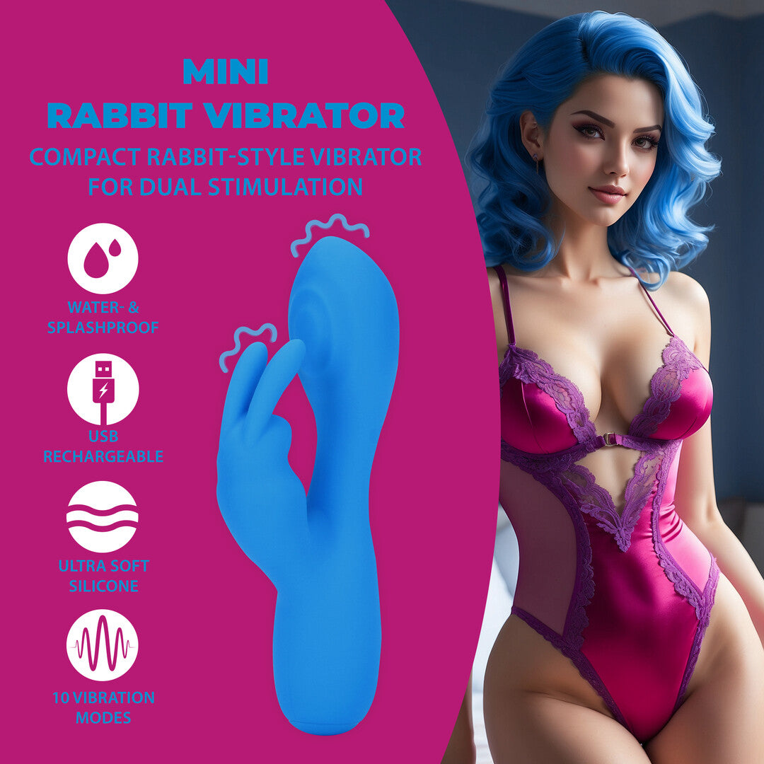 Mini-Rabbit-Vibrator Blau 6 x Ø 3 cm