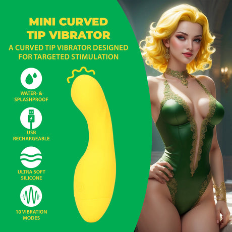 Mini-Vibrator gebogen Gelb 9 x Ø 4,1 cm