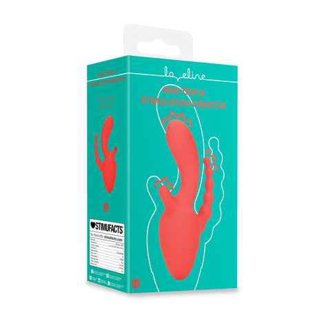 Mini-Vibrator mit Dreifach-Stimulation Rot 7 x Ø 4,1 cm