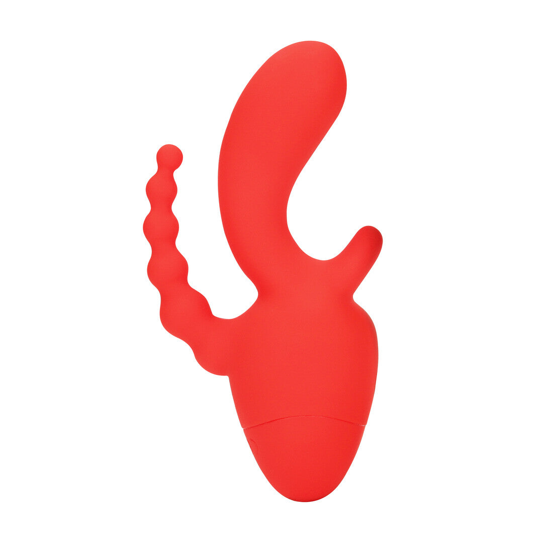 Mini-Vibrator mit Dreifach-Stimulation Rot 7 x Ø 4,1 cm