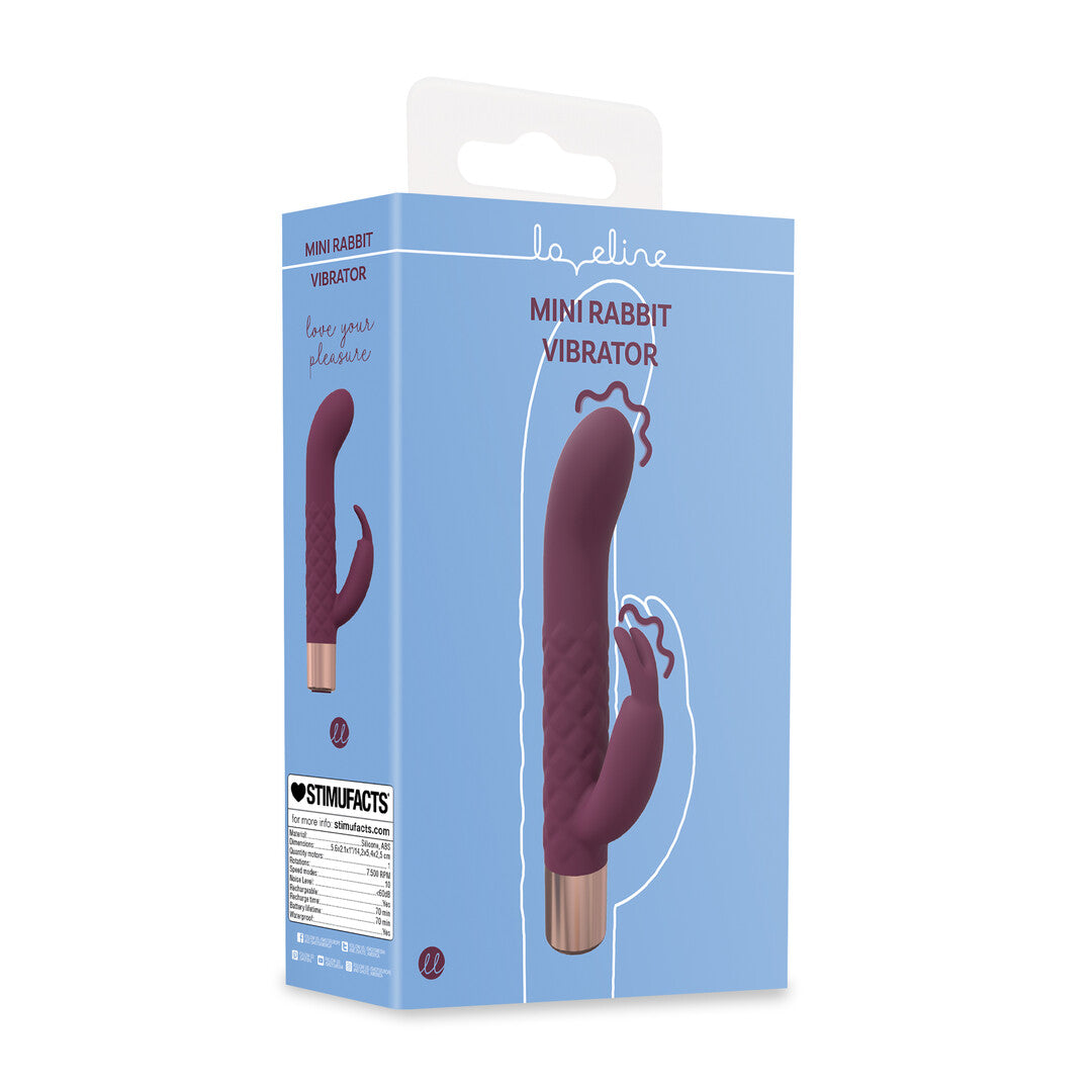 Mini-Rabbit-Vibrator Burgunderrot 14,2 x Ø 2,5 cm