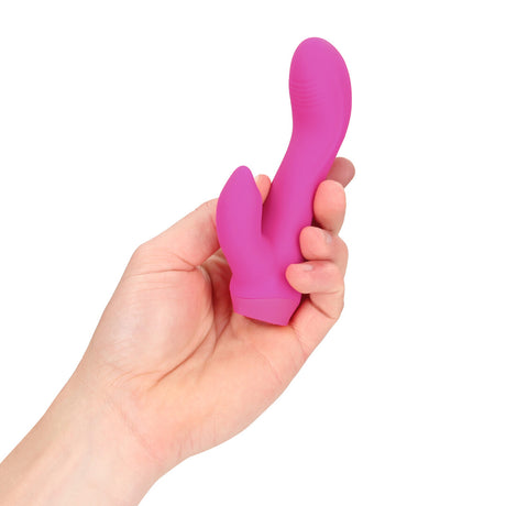 Mini-Rabbit-Vibrator gebogen Pink 13,5 x Ø 3 cm