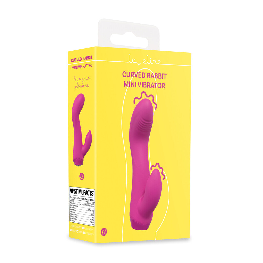 Mini-Rabbit-Vibrator gebogen Pink 13,5 x Ø 3 cm