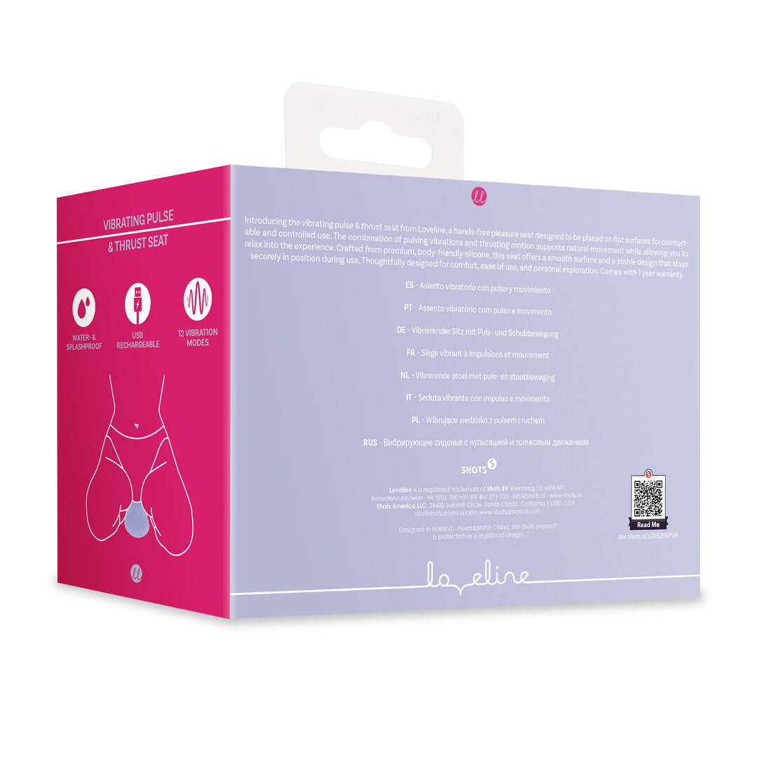 Vibrations-Sitz mit Puls- und Stoßfunktion Violett 22,5 x Ø 3,8 cm