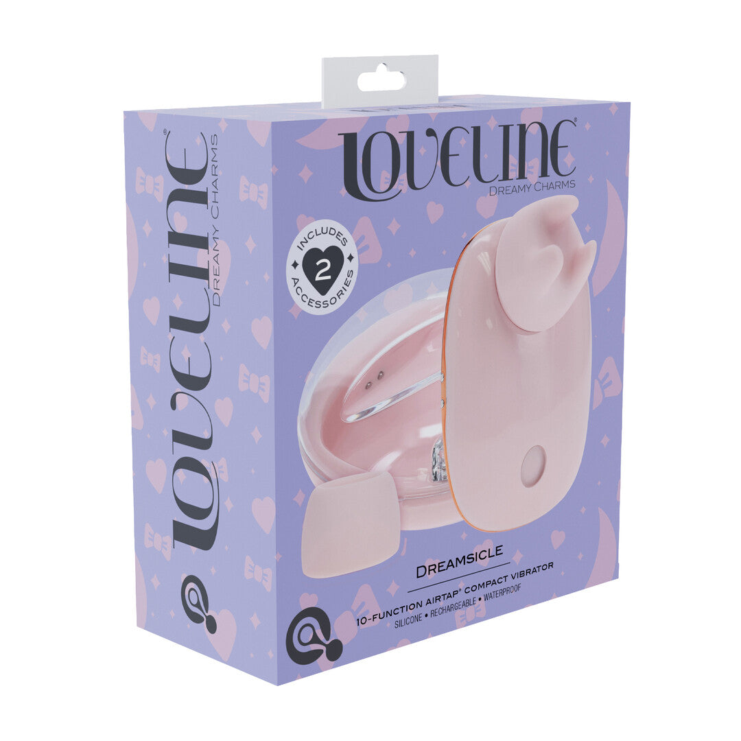 Vibrator Dreamsicle AirTap kompakt mit zwei Kopfaufsätzen Blau 7,6 cm